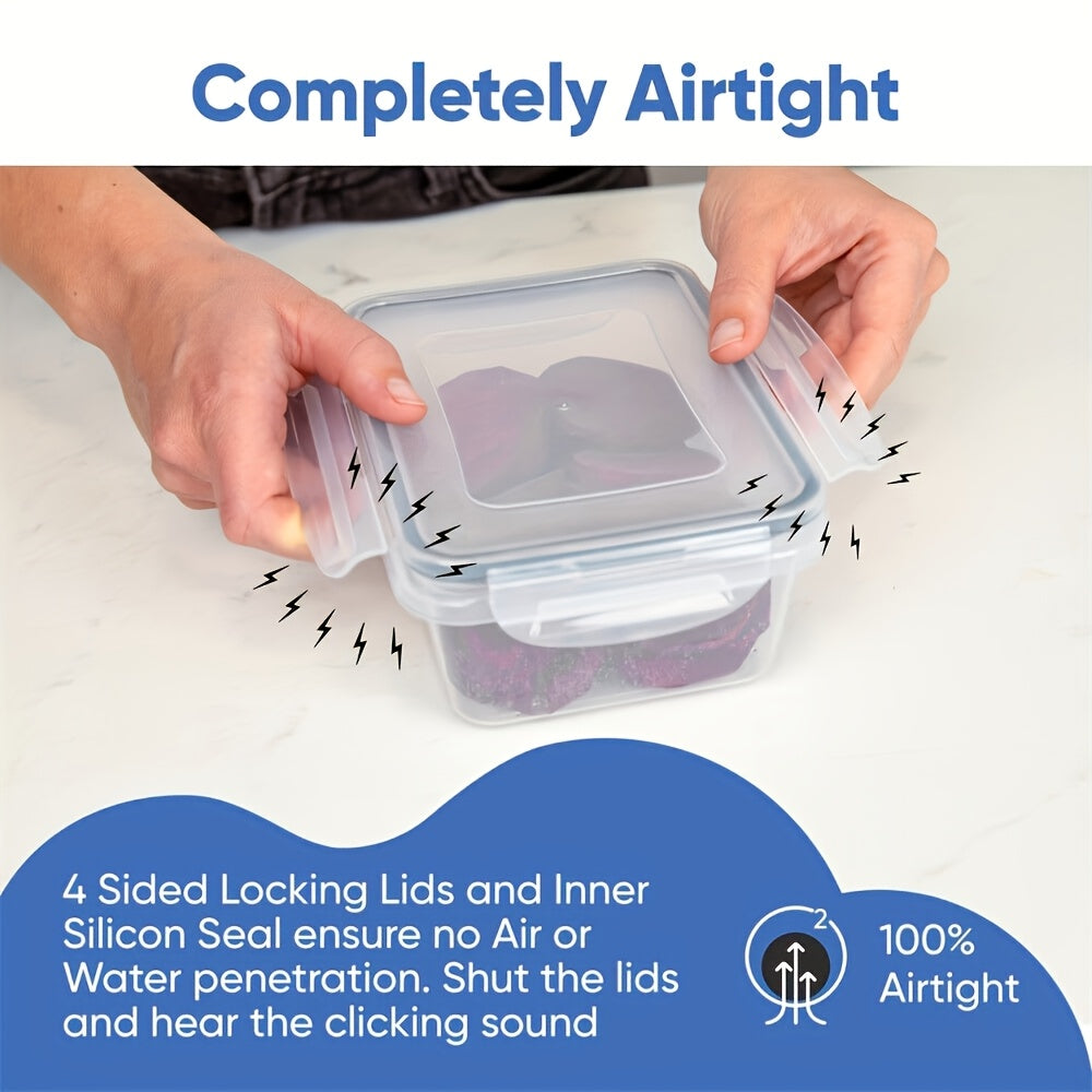 [Food Storage Containers] 68pcs Food Storage Containers With Lids (34 Containers + 34 Lids) - Airtight Leakproof PP Plastic Meal Prep Jars, Freezer/Safe, Microwave & Dishwasher Safe, Stackable Rectangular Canisters With Locking Lids For Pantry