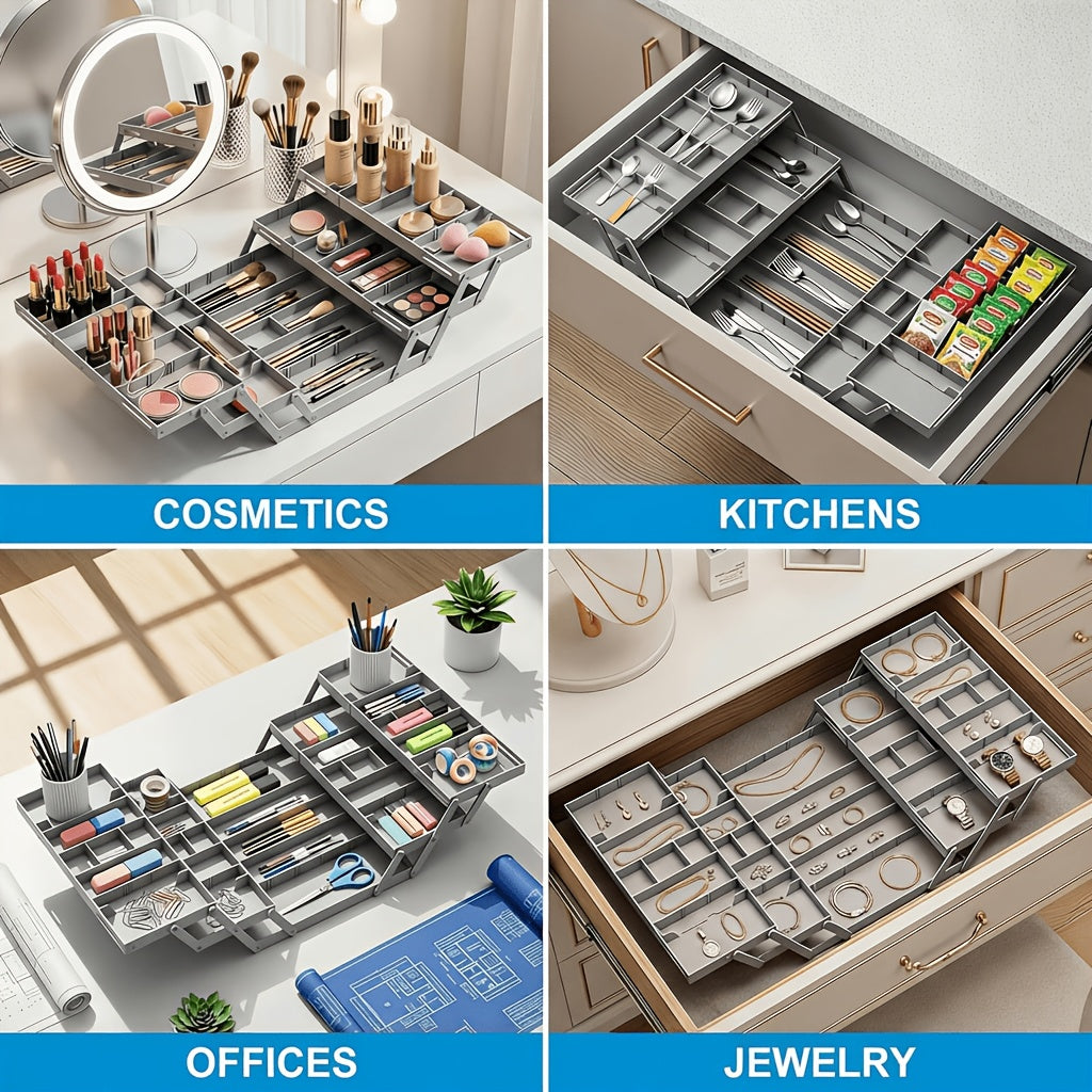 Space-Saving 3 Tier Stackable Storage Drawer – smooth-access cabinet organization, A Collapsible Drawer Storage Box Two Rows And Three Layers with New ABS Material, designed for American homes, daily convenience and practical gifting
