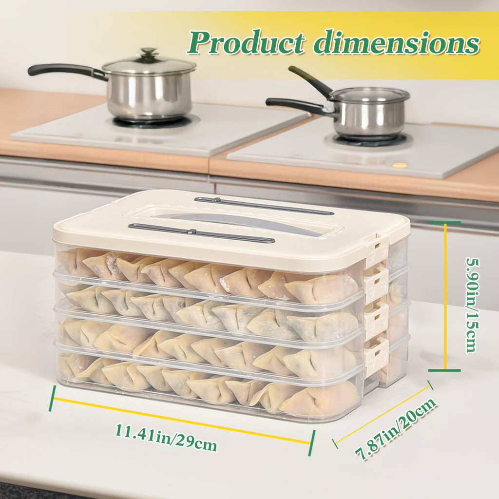 Compact Airtight Food Storage Containers – leak-resistant reusable meal prep, 4-Tier Green Beige Plastic Food Storage Container with Lids - Durable Leak-Proof Design for, designed for American homes, daily convenience and practical gifting