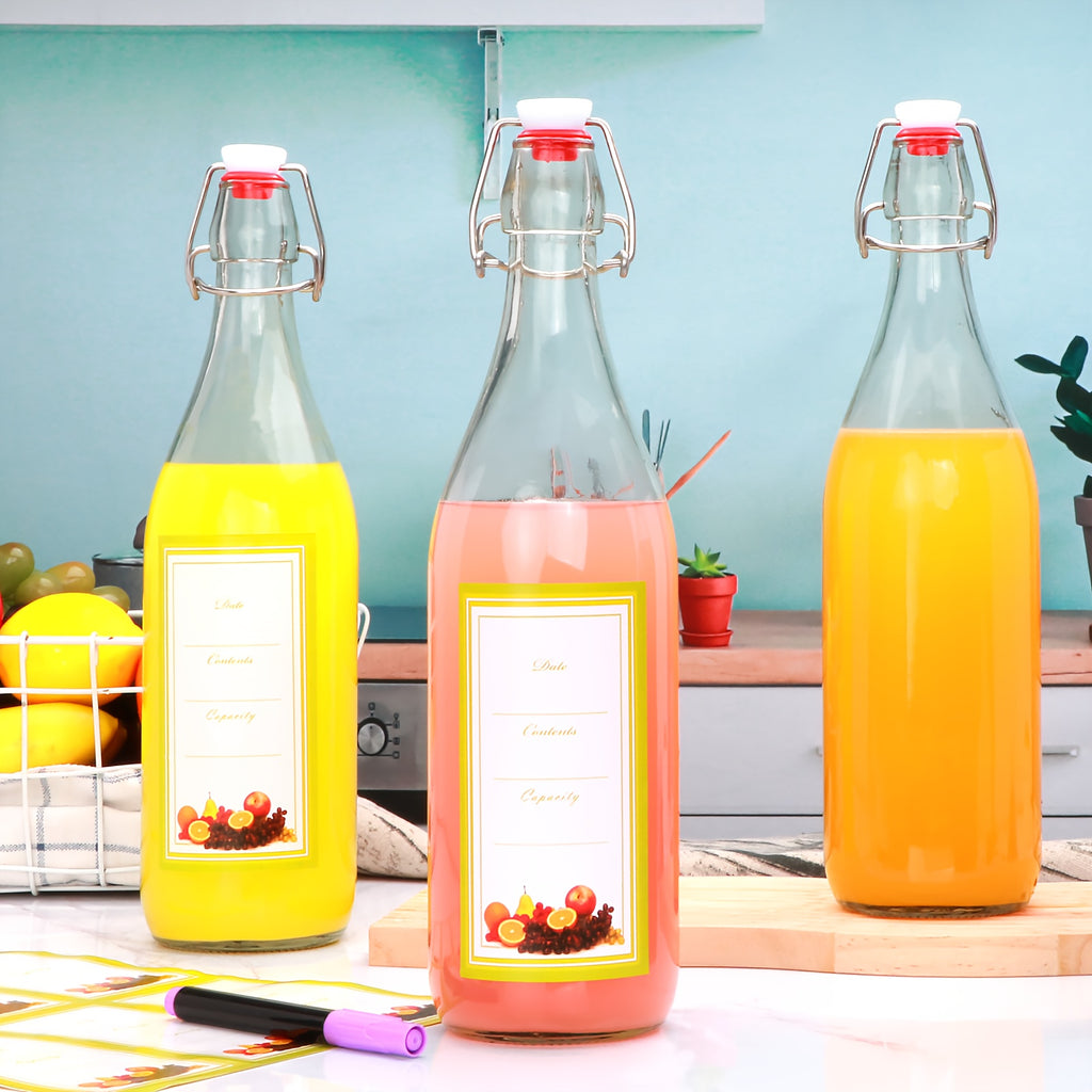 Compact 4/8/12pcs Refrigerator Bottle Organizer – easy-access beverage storage, 4 8 12pcs-16oz Flip Top Glass Bottles with Stopper for Kitchen Organizers And Storage, designed for American homes, daily convenience and practical gifting