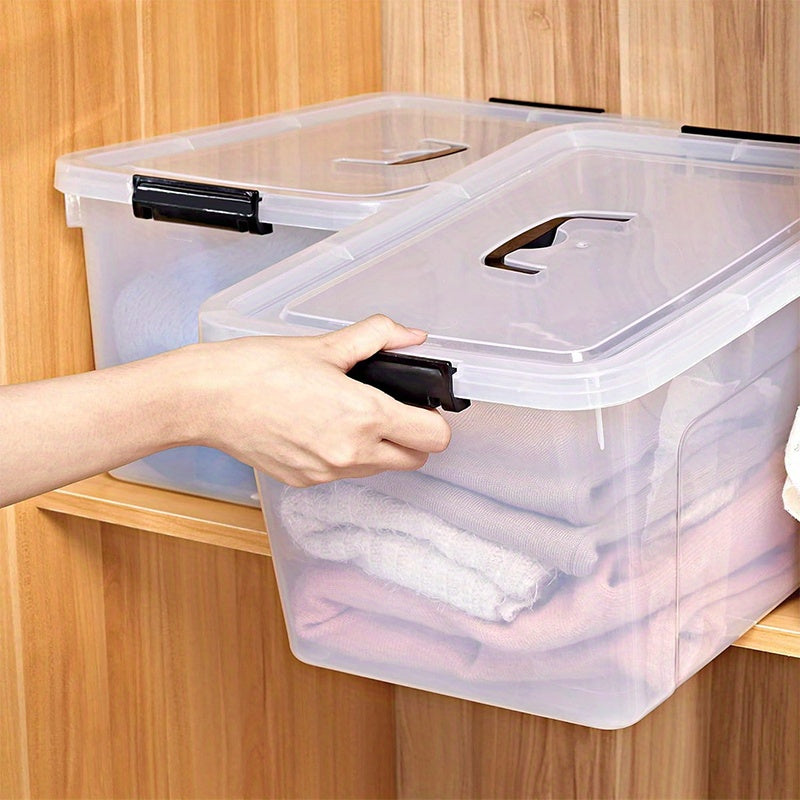 Plastic Storage Bins with Lids and Handle, Clear Plastic Latching Box for Storage, Stackable Storage Containers for Organizing, Multi-Purpose