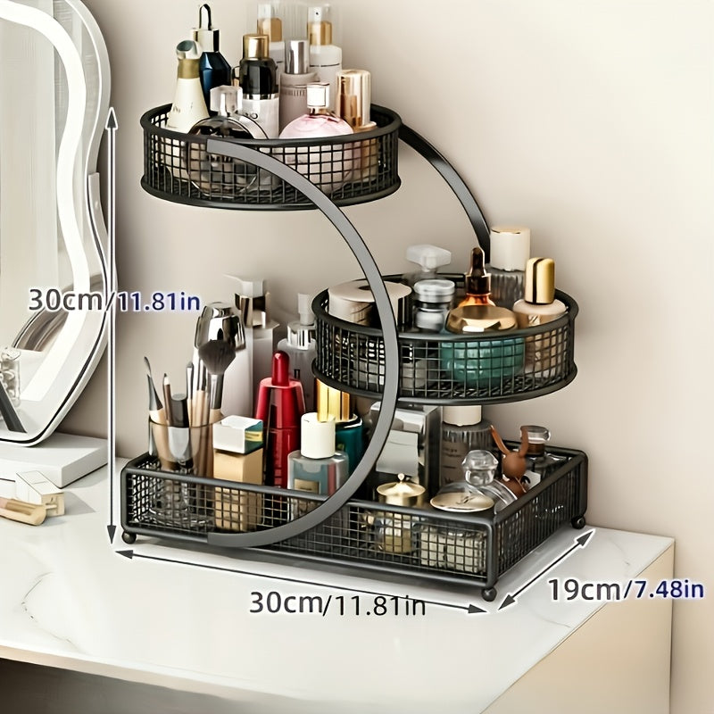 Modern Adjustable Home Storage Rack – durable multi-purpose storage, 3-Tier Metal Bathroom Vanity Organizer - No Assembly Required Space-Saving Countertop Storage Rack with, designed for American homes, daily convenience and practical gifting
