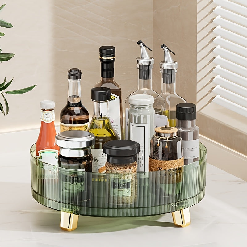 1/2pcs Transparent Perfume Storage Box, 360° Rotating Cosmetic Storage Box, Bathroom Cosmetic Storage Box Countertop, Large Capacity Cosmetic Display Box, Closet Storage Rack, Suitable For Cosmetics, Perfume, Seasoning Bottles