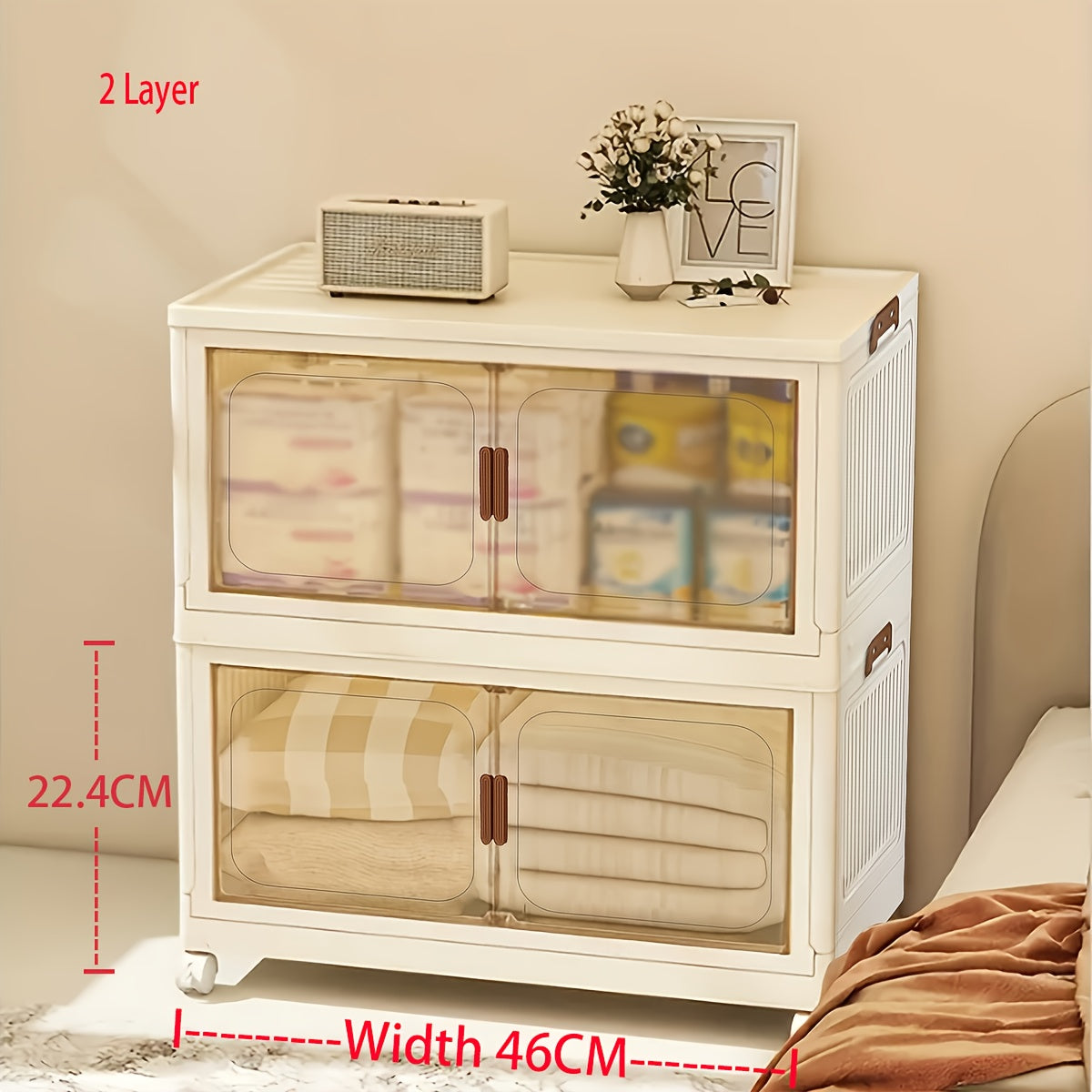 Storage Bins – 1 2 3 4 5Layer Extra Large Storage Cabinet Multi-tier Foldable Storage Box with
