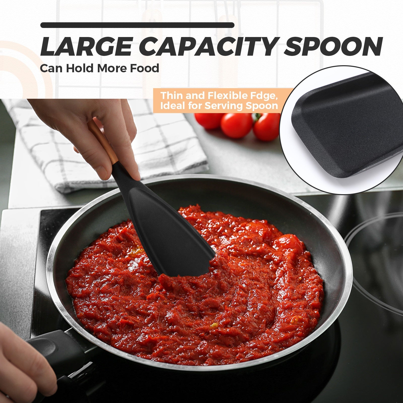 The Ultimate Silicone Kitchen Tool Set: 2/4pcs 12-Inch Utensils for Frying, Baking, Mixing & Serving - Wood Handle Stay-Cool Grip, Perfect for Non-Stick Cookware