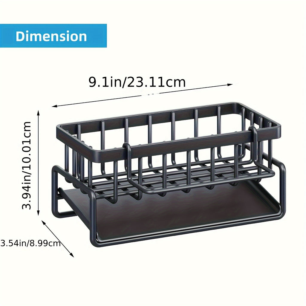 Kitchen Sink Sponge Holder, Self Draining Kitchen Sink Organizer, Sink Holder, Dishwashing Brush, Cloth, Soap Scrubbing Accessories, Used For Countertop Baskets, Buckets, And Containers, Baskets, Buckets, And Containers For Household Organization