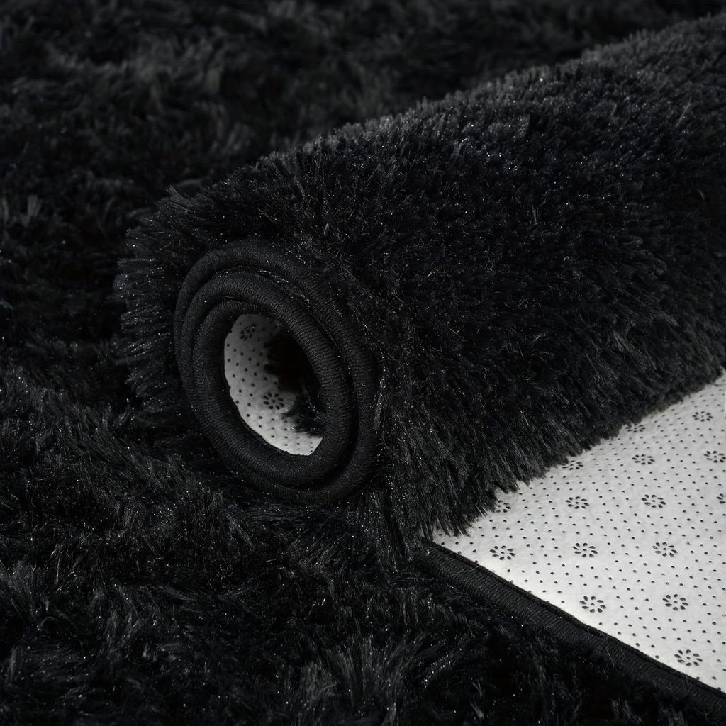 Area Rug – 1pc Luxurious Rectangular Shaggy Plush Carpet Rug - Soft, Fluffy, Tie-dyed, Solid,