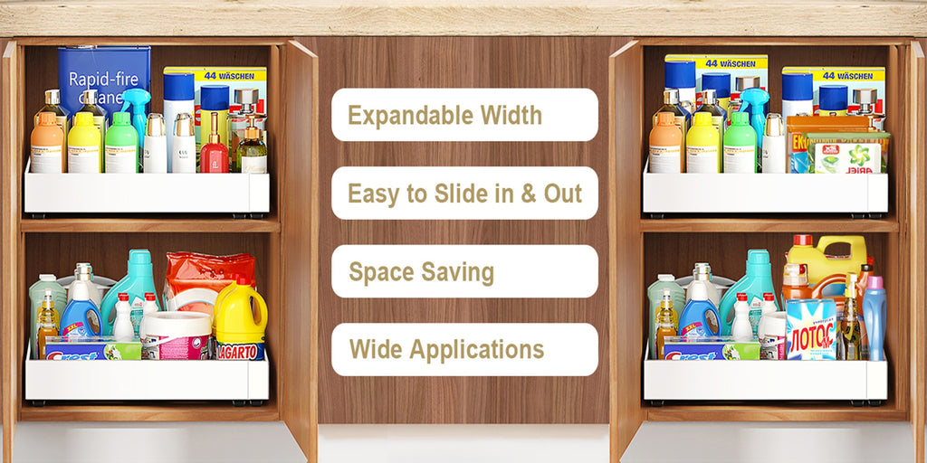 Smart Pull-Out Cabinet Organizer – smooth-access cabinet organization, Multi-Purpose Retractable Drawer Cabinet Under Sink And Cabinet 17 1 to 26 77 Wide, designed for American homes, daily convenience and practical gifting