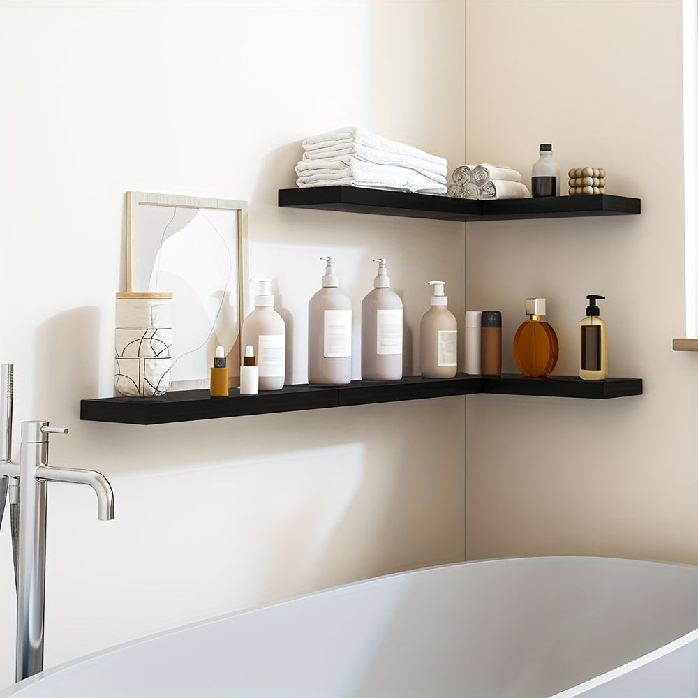 Kitchen Essential – TOMNK 5pcs Floating Shelves for Wall, Black Wall Mounted Shelves for Room Decor, Wall Dresser, Bathroom Storage And Additions, Living Room, Bedroom, Kitchen, Office Decor