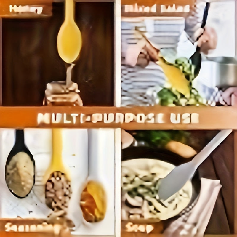 3pcs Silicone Mixing Spoon Set, Non-Stick Heat-Resistant Cooking Utensils For Stirring, Baking & Serving, Safe For Nonstick Cookware, Ideal For Cooking, Serving, And Mixing (White, Black, Yellow)