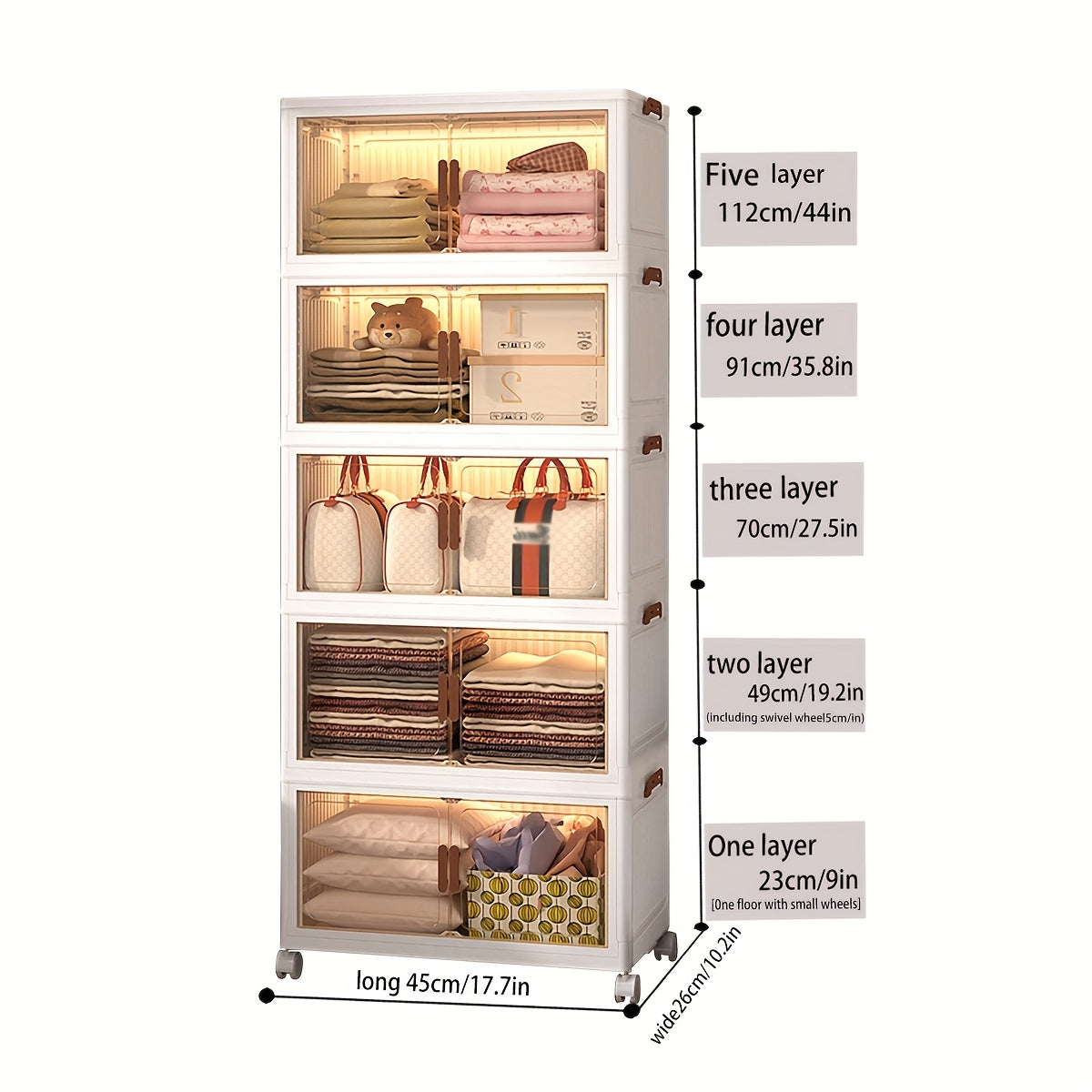 Modern Stackable Home Storage Bins – portable space-saving storage, 5-Layer Stackable Storage Box with Lid And Door 1 2 3 4 5-Layer Up, designed for American homes, daily convenience and practical gifting