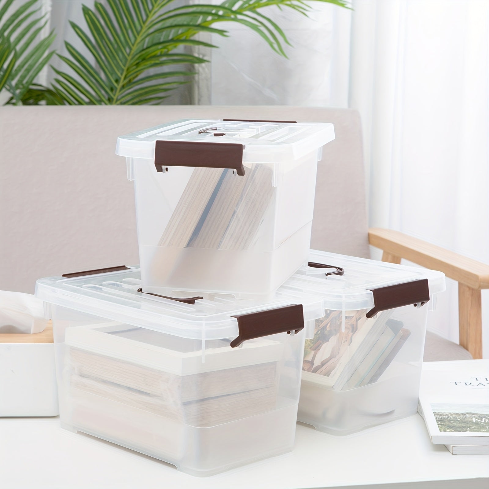 Modern Clear Stackable Storage Bins – portable space-saving storage, Clear Stackable Storage Bins 8 Packs Clear Stackable Plastic Storage Bins with Lids Handle, designed for American homes, daily convenience and practical gifting