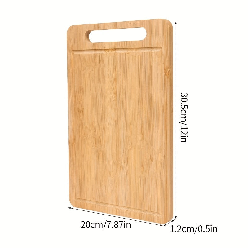 Bamboo Cutting Board - Double-sided Cutting Board, Vertical Kitchen Cutting Board, Kitchen Small Tool, 1/3pcs Set With Juice Trough, Suitable For Cutting Meat, Vegetables, Bread And Wooden Cutting Board