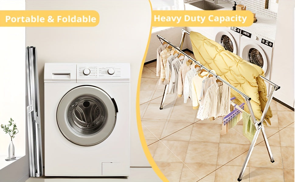 Premium Adjustable Home Storage Rack – durable multi-purpose storage, Clothes Drying Rack 63 And 78 7 Two Types Retractable Length And Folding Outdoor, designed for American homes, daily convenience and practical gifting