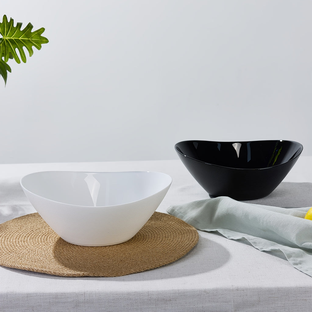 Easy-Access 2pcs Decorative Home Lighting – warm functional room lighting, 2pcs 67oz Lightweight Opal Glass Salad Serving Bowls - 10 Large White Oval Dishes, designed for American homes, daily convenience and practical gifting