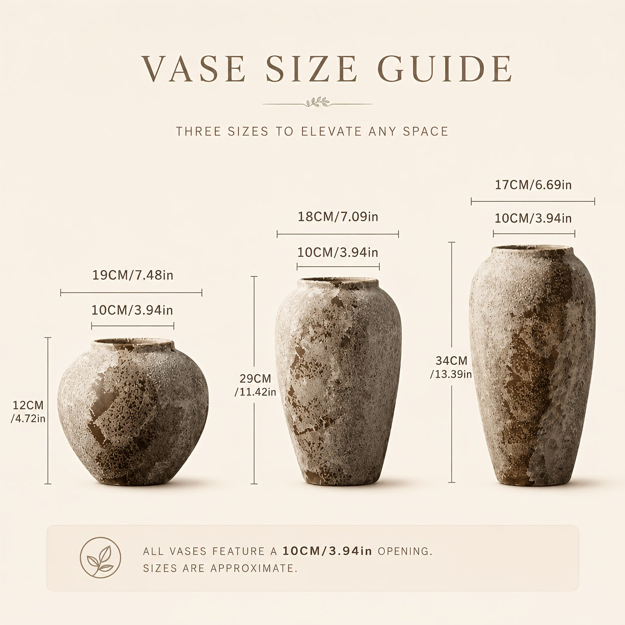 Easy-Access Ceramic Flower Vase – tabletop floral display and modern home decor, Rustic Ceramic Vase Set Of 3 Sizes for Home Decor Farmhouse Flower Vase for, designed for American homes, daily convenience and practical gifting