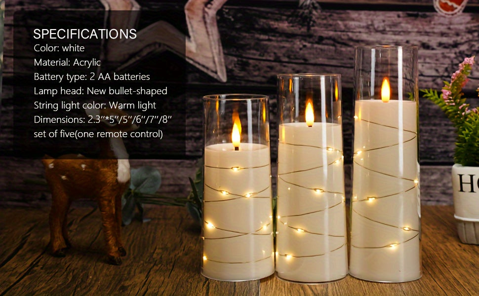 Premium 5/7pcs Decorative Home Lighting – warm functional room lighting, What Mother S Day Gift Flameless Candles 5 7pcs Acrylic Flickering LED Pillar Candles, designed for American homes, daily convenience and practical gifting