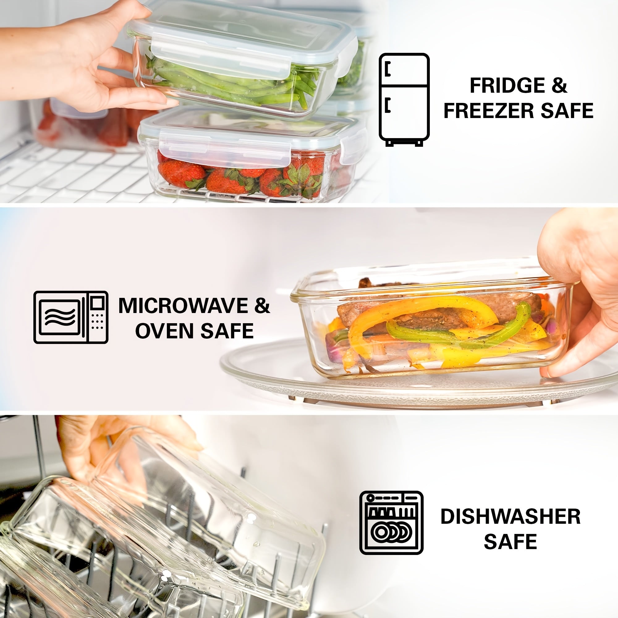 4/8pcs Class Food Storage Containers, Meal Prep, Airtight Bento Boxes with Leak-Proof Locking Lids, Microwave, Lunch Box, Oven, Freezer, And Dishwasher Safe
