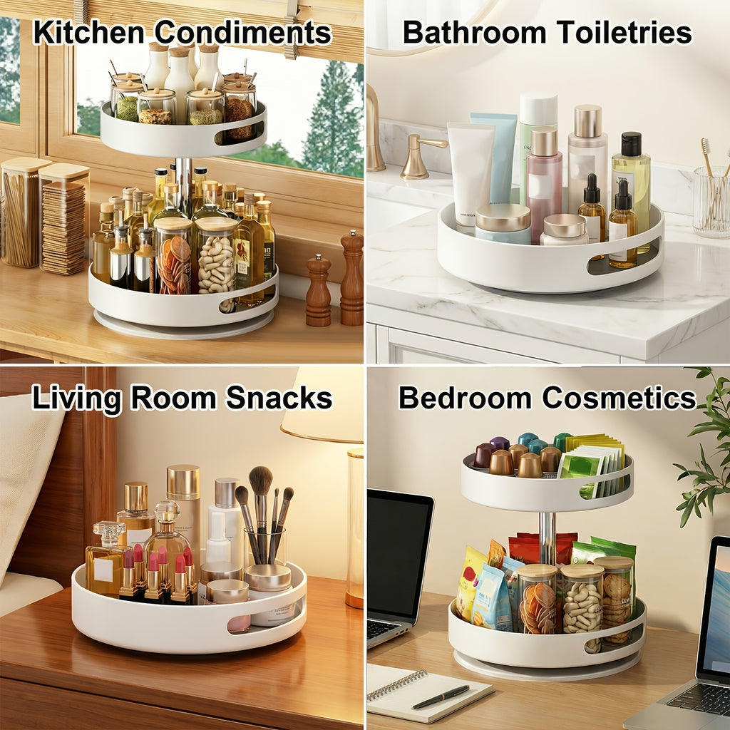 Heavy-Duty Adjustable Home Storage Rack – durable multi-purpose storage, Single Double Rotating Spice Rack Lazy Susan Organizer Household Round Spice Organizer for Cabinet, designed for American homes, daily convenience and practical gifting