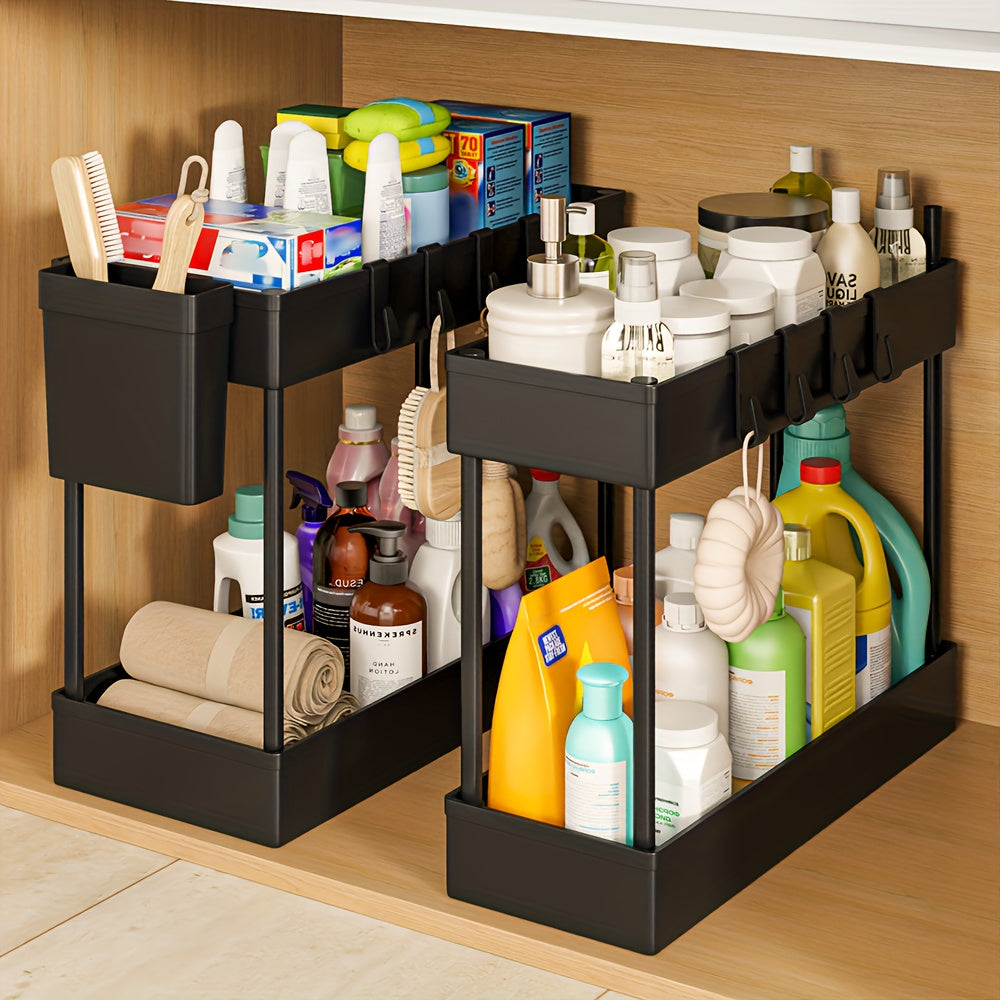 Storage Rack – Multi-Purpose 2pcs Adjustable Kitchen Storage Rack – multi-purpose organization, d