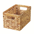 Natural Wicker Storage Basket, Wicker Basket for Organization, Built-in Handle Storage Basket, Wind Chime Holder, Gift, Shelf Baskets
