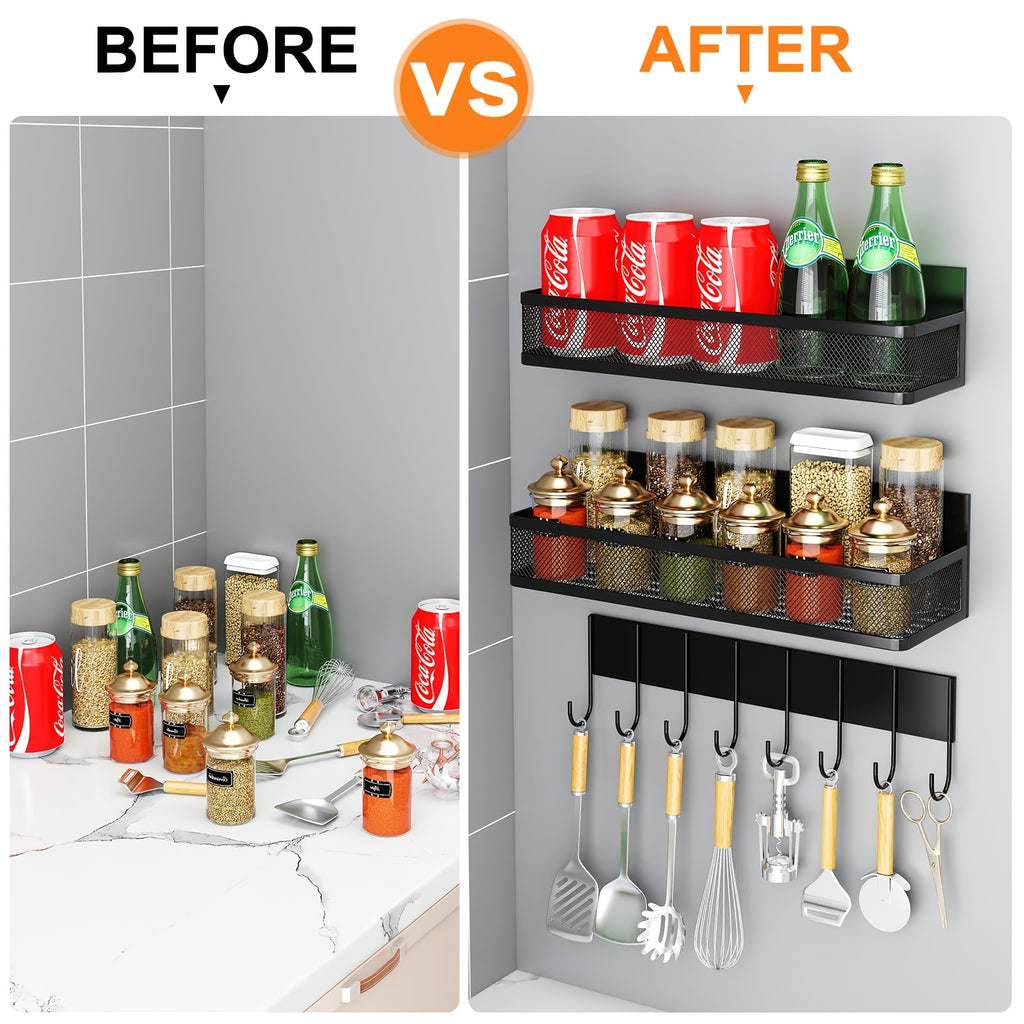 Modern 2/4 Pack Adjustable Home Storage Rack – durable multi-purpose storage, 2 4 Pack Magnetic Spice Rack For Refrigerator Magnetic Shelf Fridge Magnet Organizer Magnetic, designed for American homes, daily convenience and practical gifting