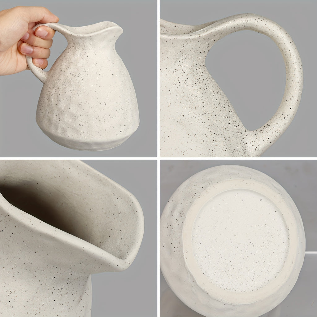 Smart Ceramic Flower Vase – tabletop floral display and modern home decor, TOMNK Ceramic Vase Ceramic Pitcher Vase for Flowers Farmhouse Vase for Table, designed for American homes and practical gifting