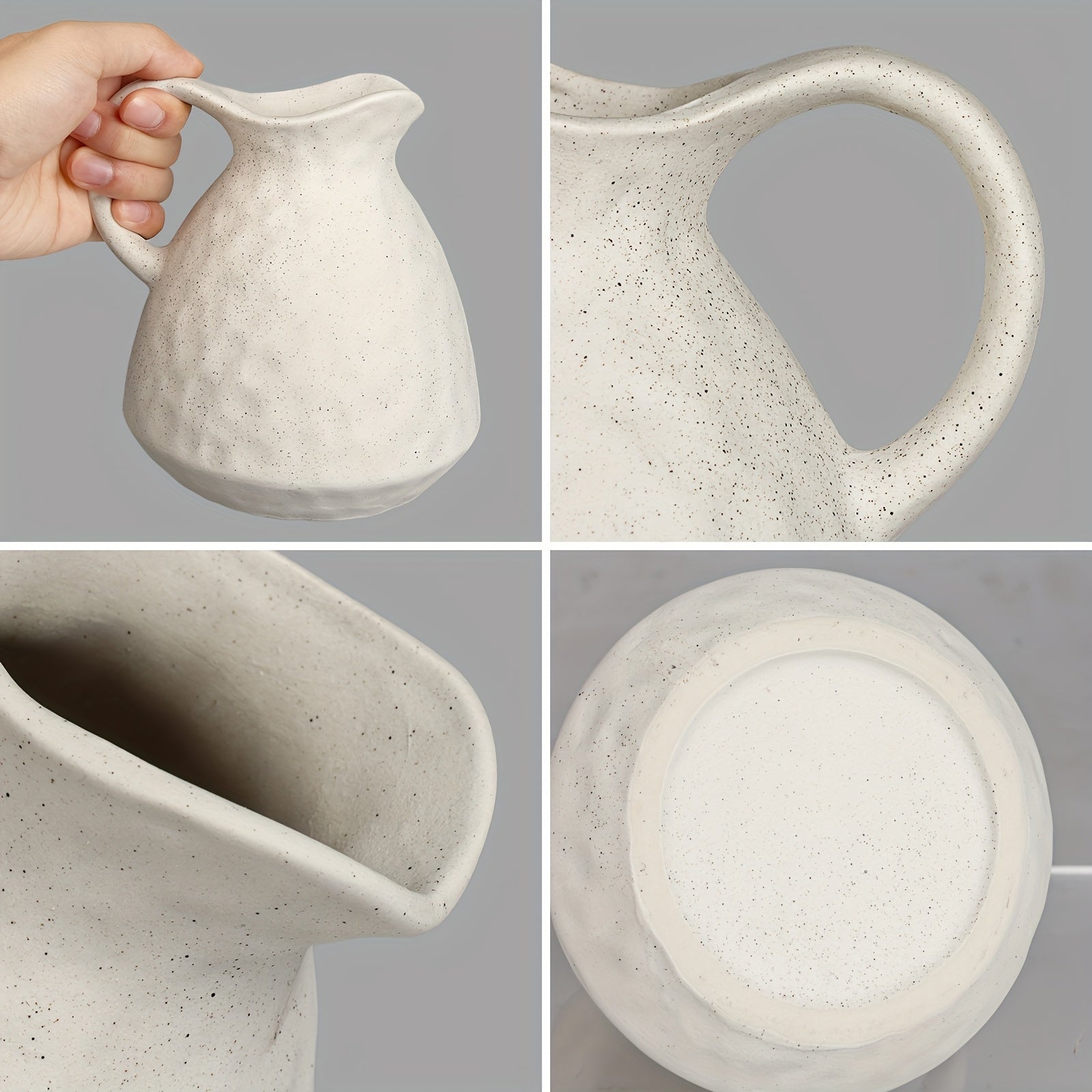 Smart Ceramic Flower Vase – tabletop floral display and modern home decor, TOMNK Ceramic Vase Ceramic Pitcher Vase for Flowers Farmhouse Vase for Table, designed for American homes and practical gifting