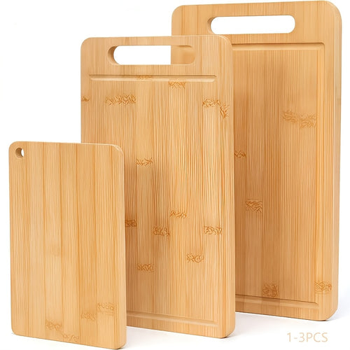 3-Piece Bamboo Cutting Board Set with Handles