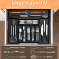 Expandable Kitchen Utensil Drawer Organizer with Nine Compartments, Suitable for Forks And Knives, Measuring 13"-22" in Width And 14.5"-19" in Length