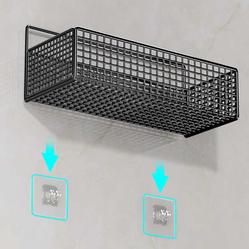 2pcs Easy Installation Bathroom Stainless Steel Shelf, Wall Hanging, Non-Tracking Stickers for Bathroom, Balcony, Kitchen And Toilet Storage, Drill-Free Wall Mounted Organizer, Shelf Baskets