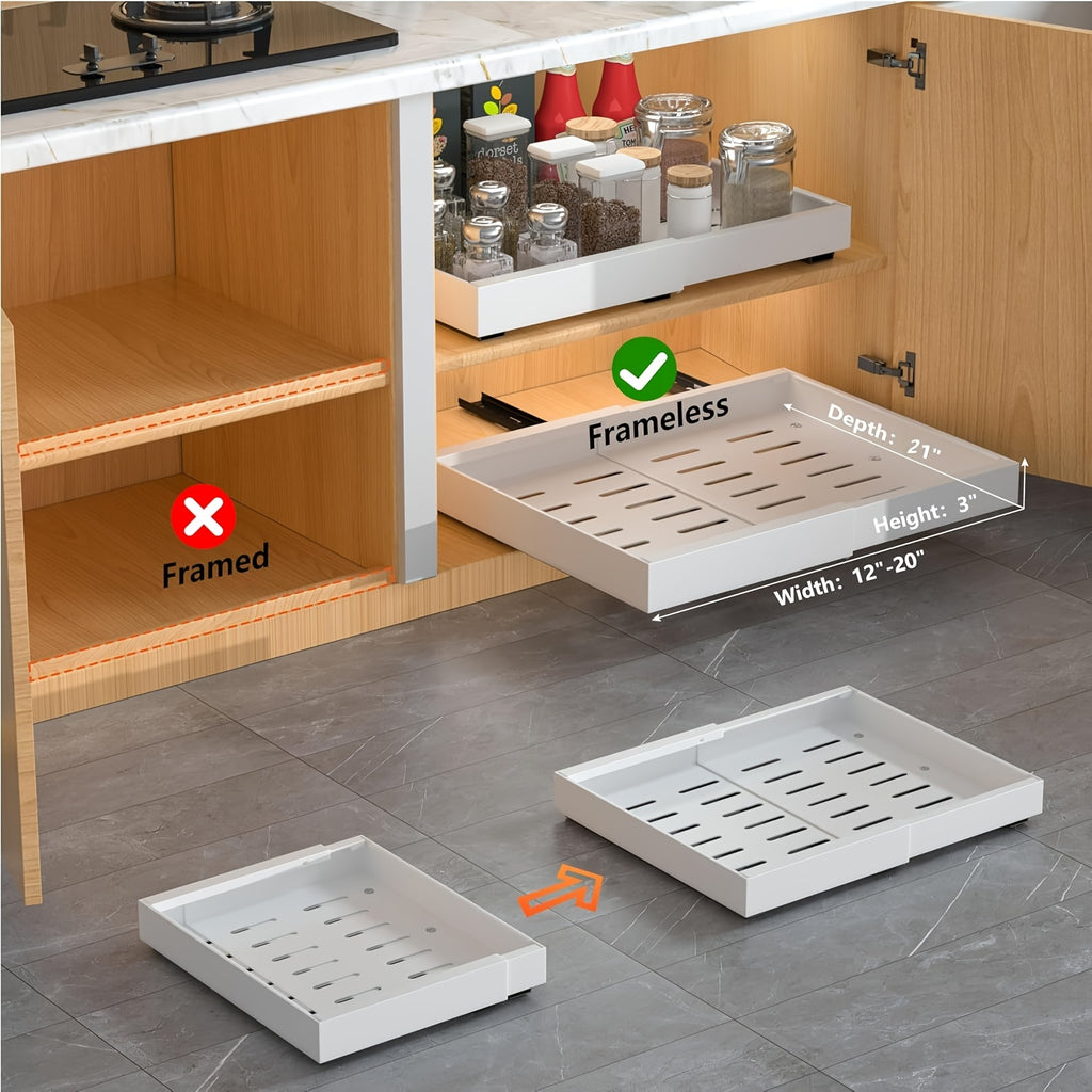 Heavy-Duty 1pc Kitchen Cookware Set – versatile meal preparation, 1pc 2pcs Adjustable Pull-Out Cabinet Organizer Expands 12 59-20 47 Inches Heavy-duty Pull-out Drawer, designed for American homes, daily convenience and practical gifting