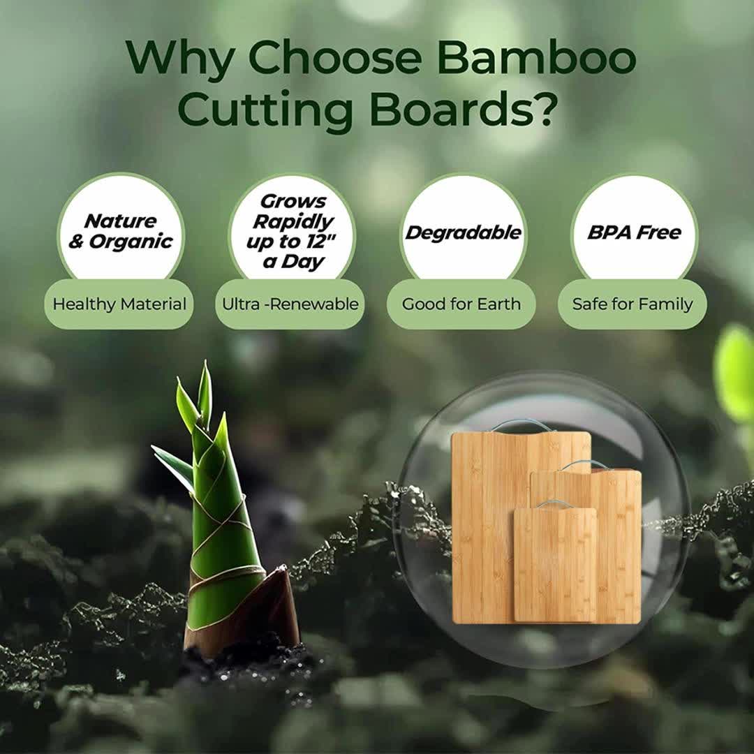 2-Pack Bamboo Cutting Boards Set 12.6X8.66inch And 15.75X11.02inch Dual Size Kitchen Chopping Boards for Food Prep