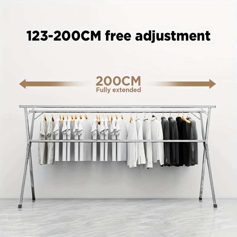 Premium Adjustable Home Storage Rack – durable multi-purpose storage, Clothes Drying Rack 63 And 78 7 Two Types Retractable Length And Folding Outdoor, designed for American homes, daily convenience and practical gifting