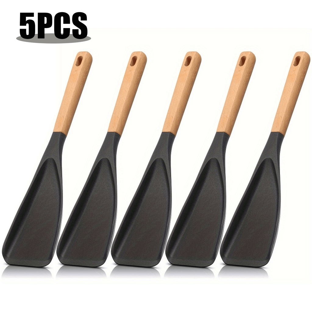 Space-Saving 5pcs Kitchen Cookware Set – versatile meal preparation, 5pcs Silicone Cooking Spoons for Nonstick Cookware - 12-Inch Heat-Resistant Kitchen Utensils with Ergonomic, designed for American homes, daily convenience and practical gifting