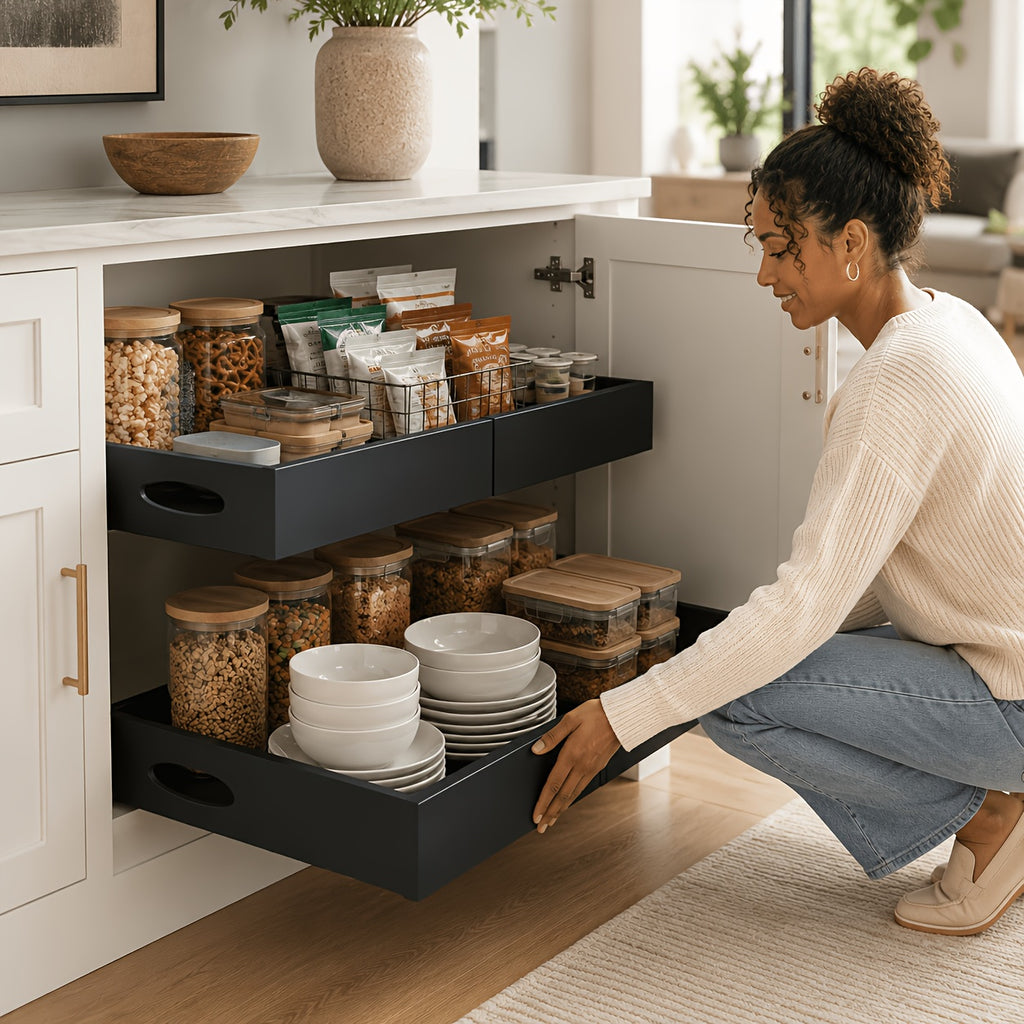 Smart Pull-Out Cabinet Organizer – smooth-access cabinet organization, Multi-Purpose Retractable Drawer Cabinet Under Sink And Cabinet 17 1 to 26 77 Wide, designed for American homes, daily convenience and practical gifting