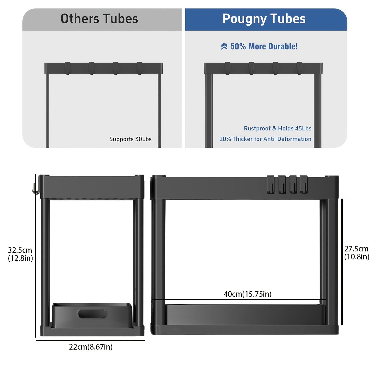 Multi-Purpose 2pcs Adjustable Kitchen Storage Rack – multi-purpose organization, durable space-saving design, designed for American kitchens, pantries, apartments, home organization, daily use and practical gifting