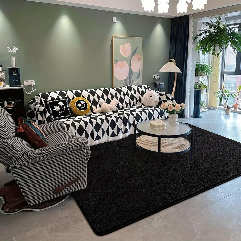 Soft Area Rug – Large Plush Carpet Suitable for Living Room & Bedroom - Soft Fluffy Floor Mat with Plush Pile, Machine Washable Non-Slip, Large Rectangular Indoor Carpet for Home Dorm Office