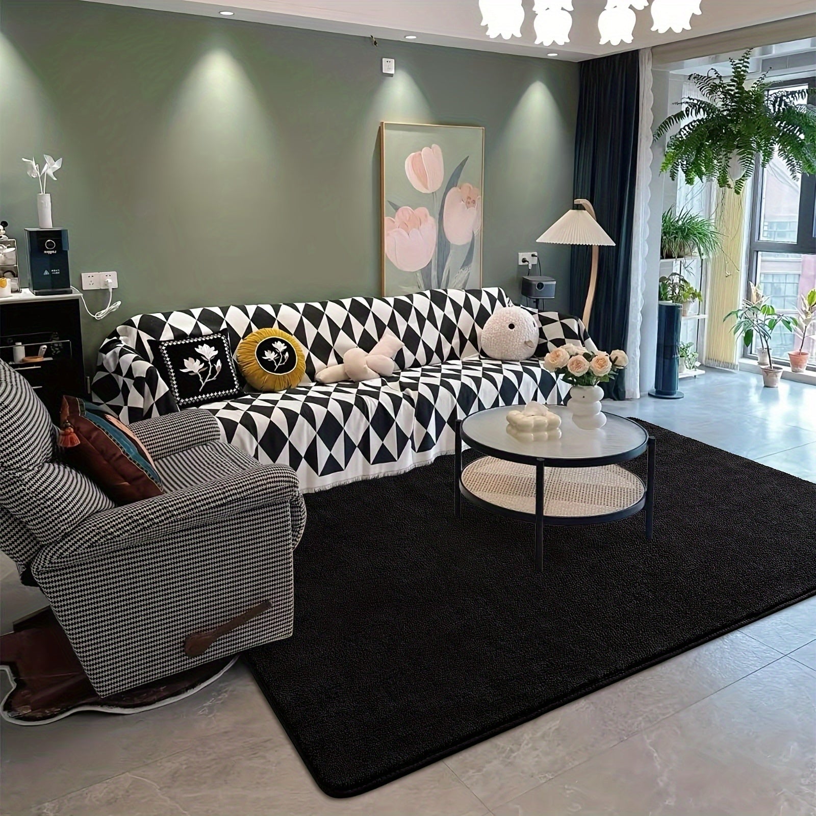 Soft Area Rug – Large Plush Carpet Suitable for Living Room & Bedroom - Soft Fluffy Floor Mat with Plush Pile, Machine Washable Non-Slip, Large Rectangular Indoor Carpet for Home Dorm Office