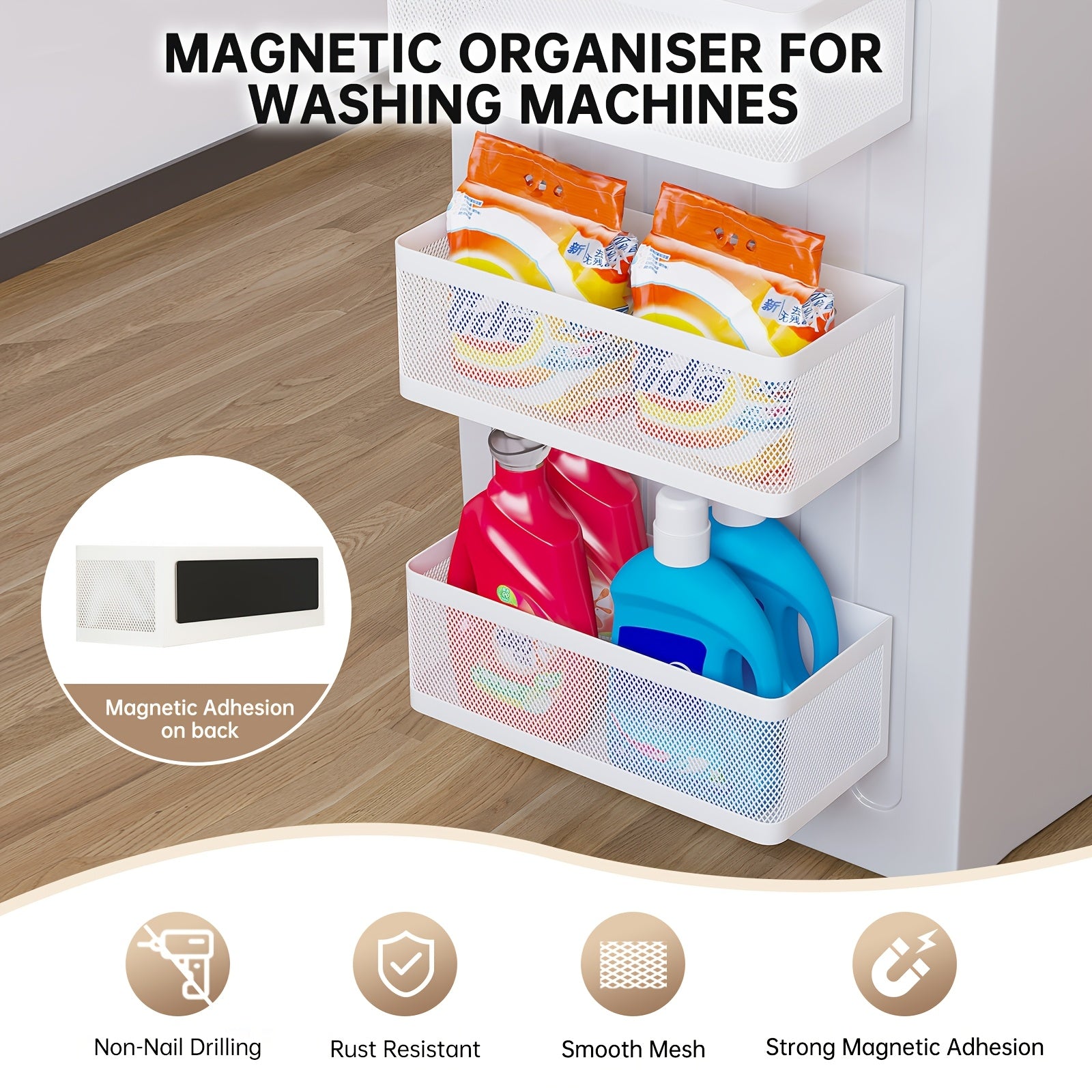 Multi-Purpose 1pc Magnetic Refrigerator Storage Rack – multi-purpose organization, durable space-saving design, designed for American kitchens, pantries, apartments, home organization, daily use and practical gifting