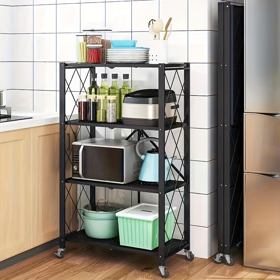 Modern Adjustable Home Storage Rack – durable multi-purpose storage, 3 4 5-Tier Outdoor Storage Rack No Assembly Required Multi-Layer Storage Rack with Wheels, designed for American homes, daily convenience and practical gifting