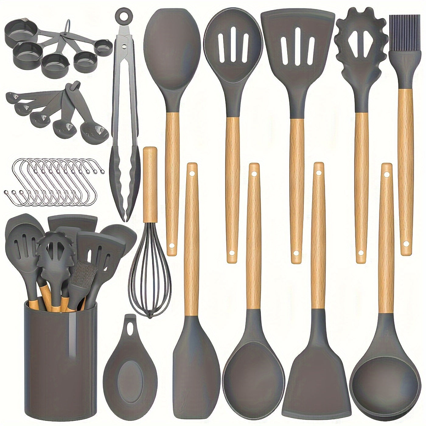 Kitchen Tools – 33pcs/set, Silicone Utensil Set, Kitchen Utensil Set, Safety Cooking Utensils Set,