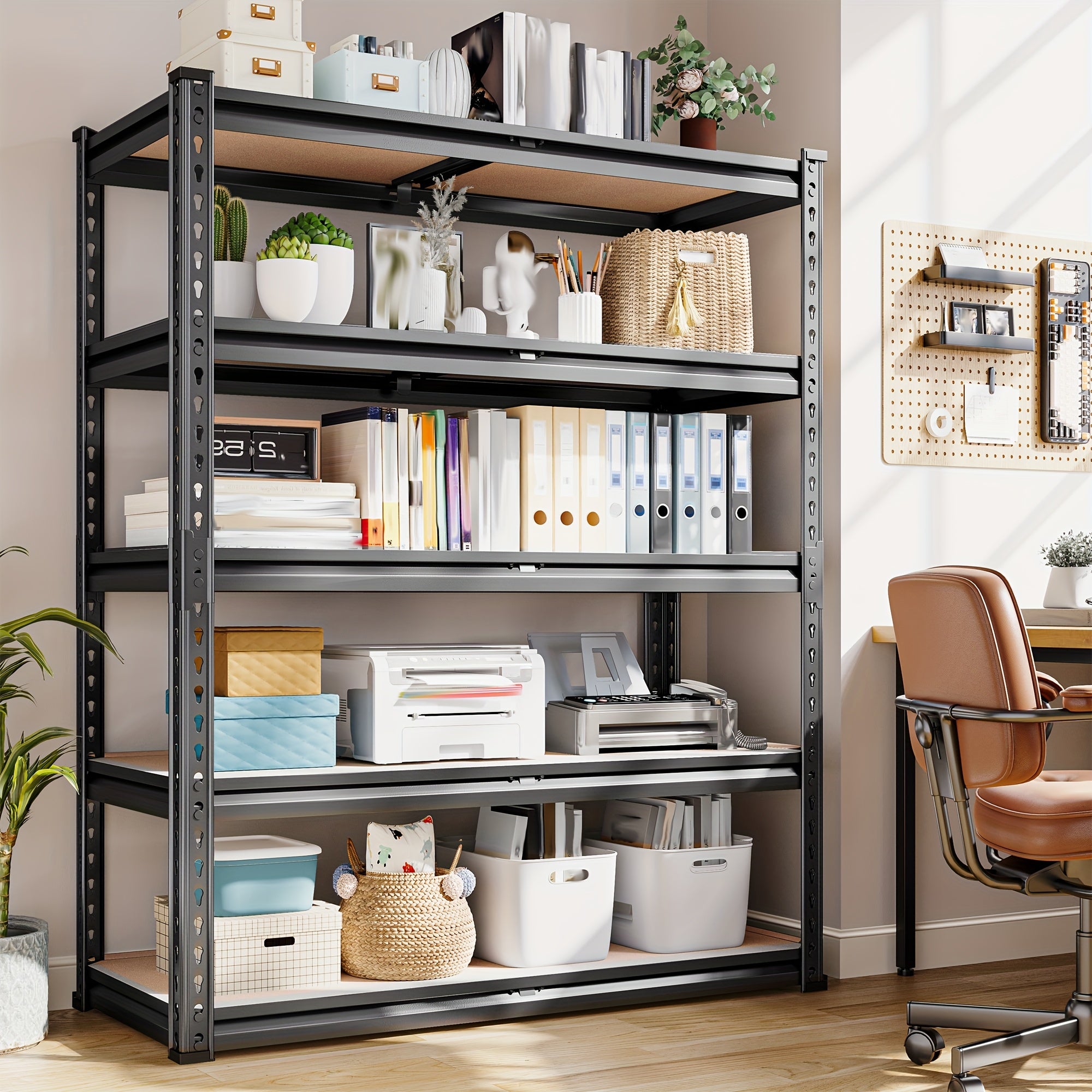 40''W Garage Shelving 2500LBS Storage Shelves Heavy Duty Shelving 72''H 5 Tier Metal Shelves for Garage Shelves Adjustable Shelving Units And Storage for Closet Pantry Shelf, 40"W X 72"H X 20"D. Storage and Organization
