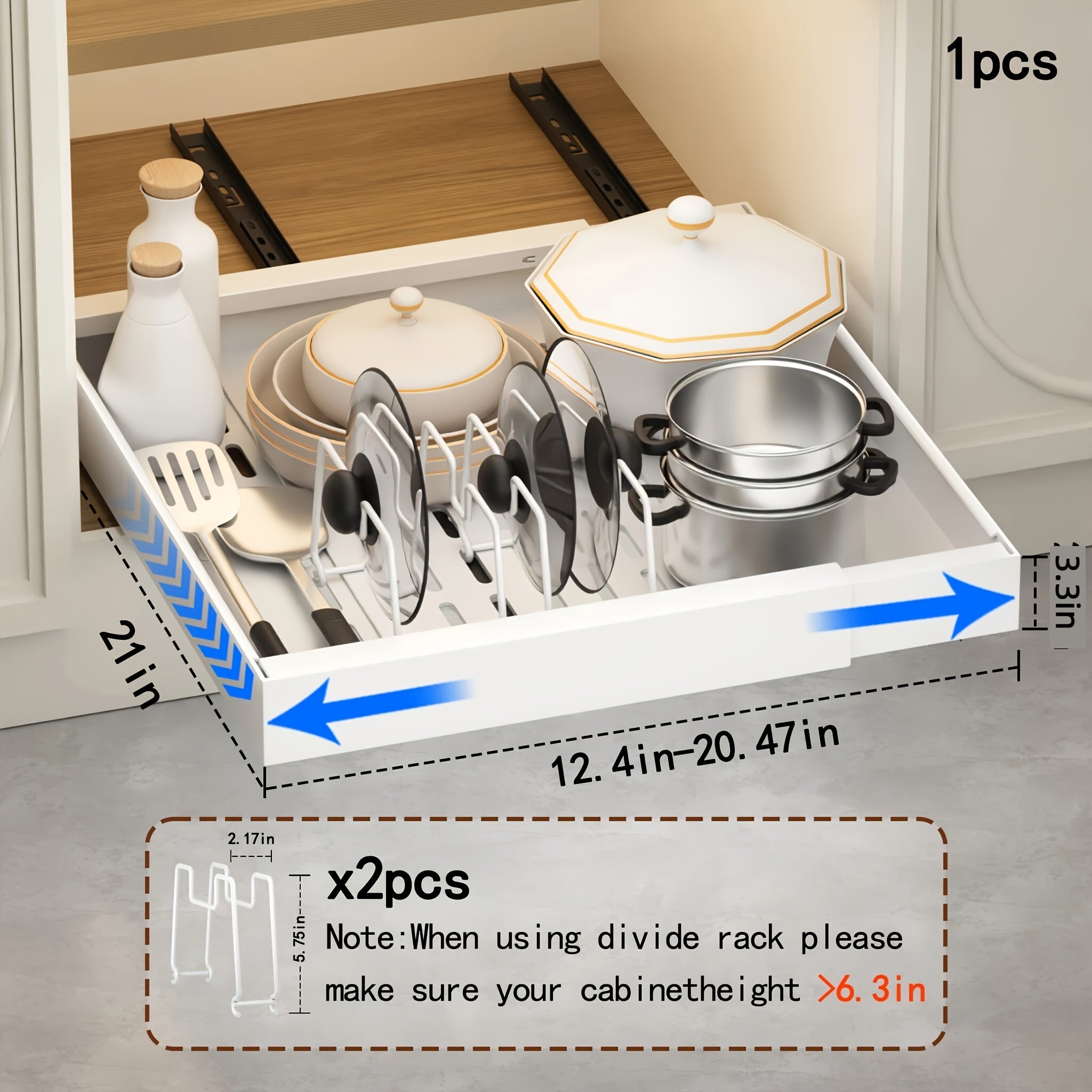 Home Organizer – 1 2 4pcs Expandable Pull-Out Cabinet Organizer 12 59-20 47 Inch Extendable