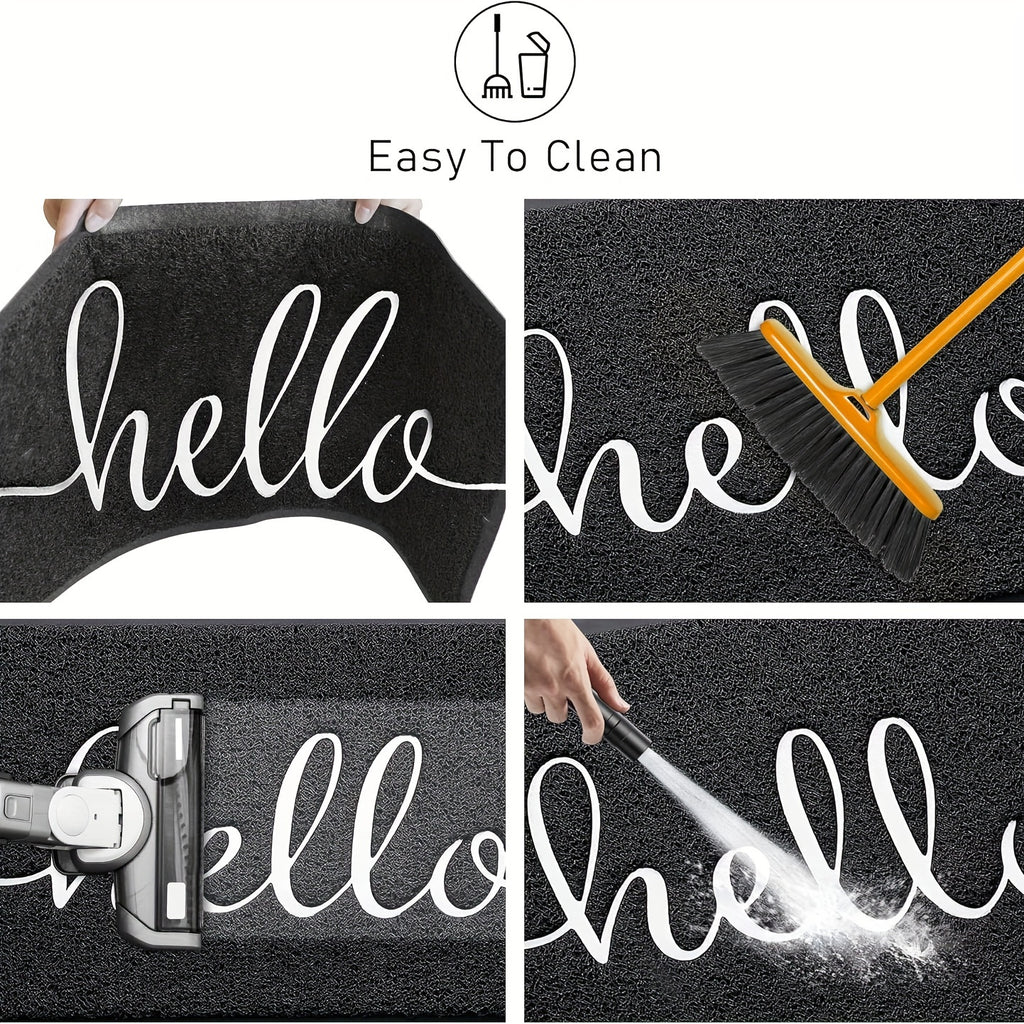 Smart 1pc Home Accent Rug – comfortable decorative floor coverage, 1pc Nordic Style Letter Outdoor Entrance Door PVC Wire Ring Mat Anti-slip Floor Mat, designed for American homes, daily convenience and practical gifting