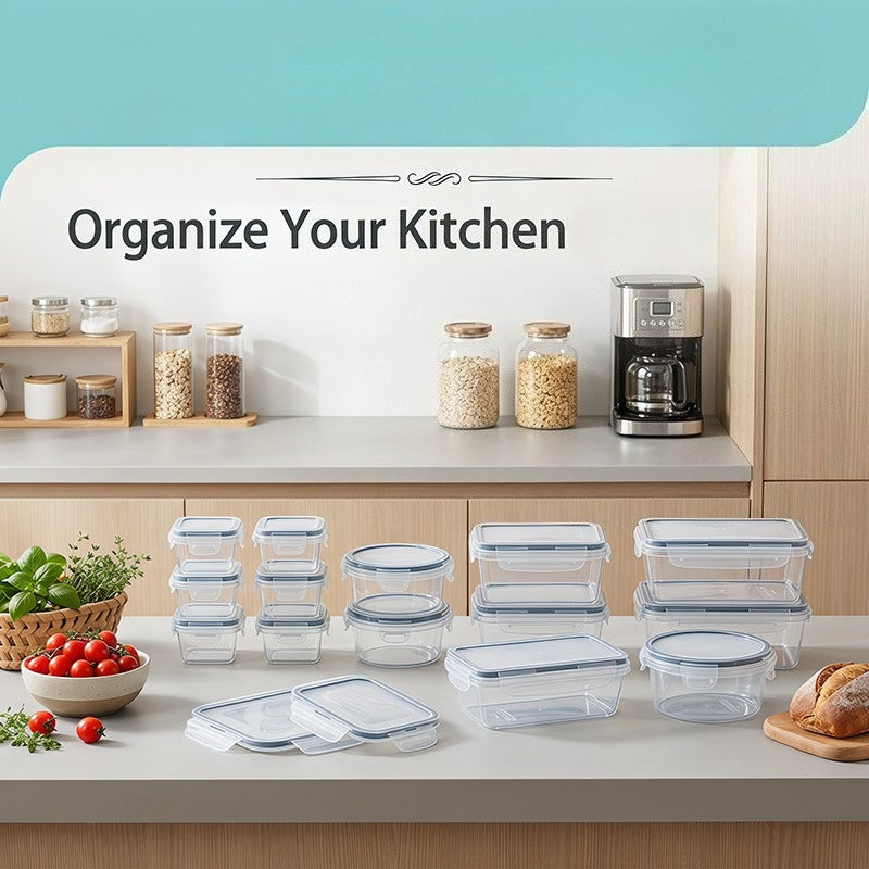 Modern 48/24Pcs Airtight Food Storage Containers – leak-resistant reusable meal prep, Food Storage Container Set 48 24Pcs Food Storage Container Set Fresh-Keeping Boxes Easy-To-Secure Lids, designed for American homes, daily convenience and practical