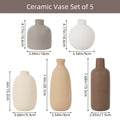 Decorative Vase – Set of 5 TOMNK Ceramic Vases, Rustic Farmhouse Pottery for Home Decor, Vintage Dec