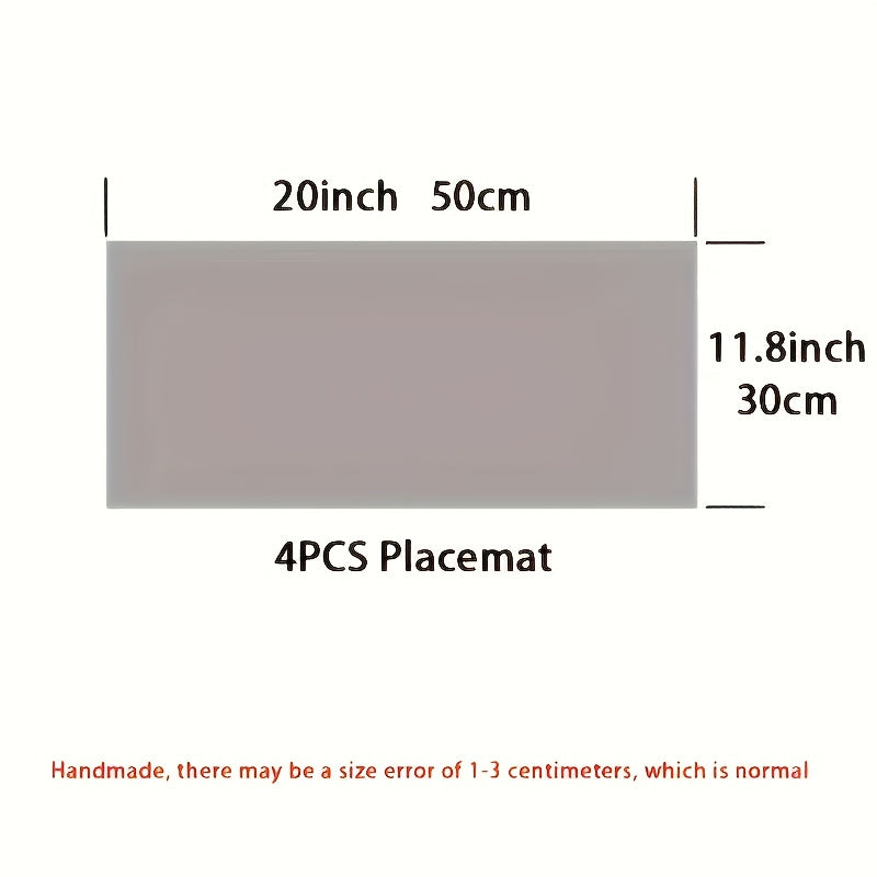 4pcs Bohemian Style Placemats with Tassels - Light Luxury Table Runner, Nordic Style Table Decoration Mat, Coffee Table Mat, Home Bowl and Plate Mat for Home Decoration, Party Dinner Festiva