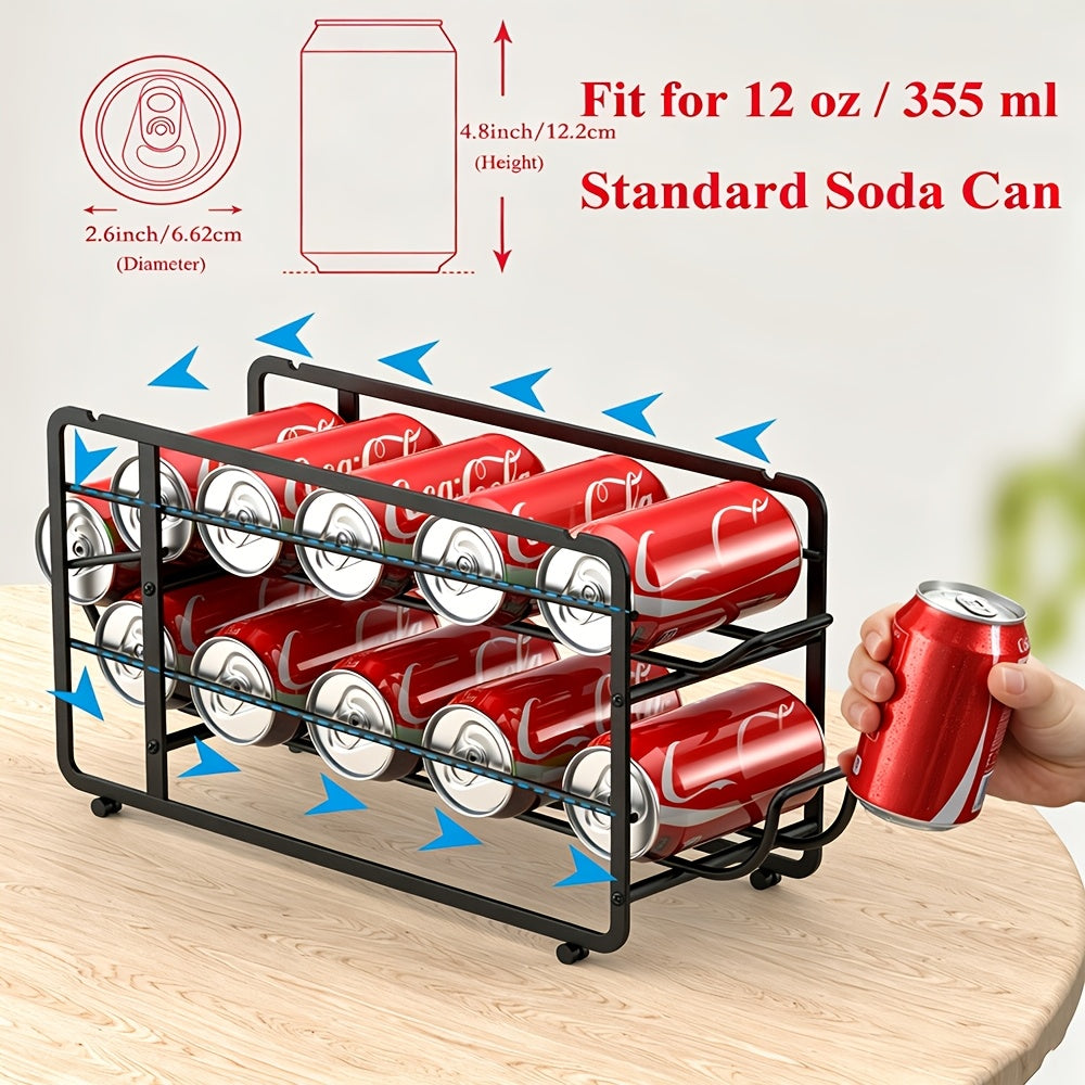 2 Pack Sliding Can Dispenser Rack Stackable Can Storage Organizer Rack For Canned Food Kitchen Cabinet Pantry Countertop Can Rack Organizer