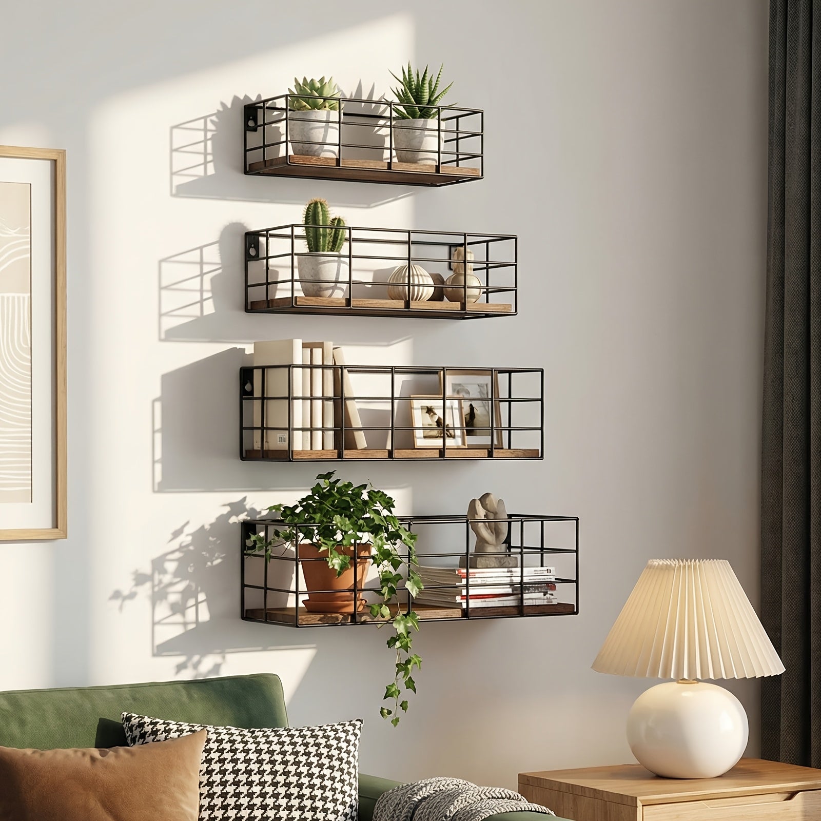 Smart 4/6 pcs Adjustable Home Storage Rack – durable multi-purpose storage, Wall-mounted Floating Shelves 4 6 pcs of Wall-mounted Storage Racks Multiple Sizes Bathroom Wall-mounted, designed for American homes, daily convenience and practical gifting
